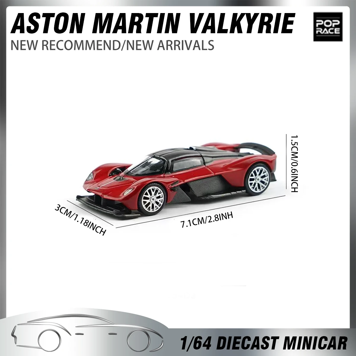 Aston Martin Valkyrie 1:64 Diecast Model in Red or Black 4 Aston Martin Valkyrie 1:64 Diecast Model in Red or Black - Image 4