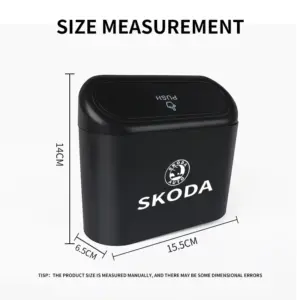 Skoda Black Car Trash Can with Flip Lid 8 S3b405d8d73f144c5919f75b946f67696M