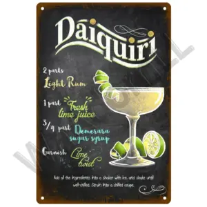Vintage-Style Metal Cocktail Sign Plaque 20x30 cm 30 S3c55d8291cc74914b8c8314ce44003e0Q