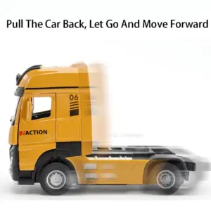 Vibrant Yellow Diecast Transport Truck Model 11 S3d861dcf4f0344eea08572e2a7d3dc6d1