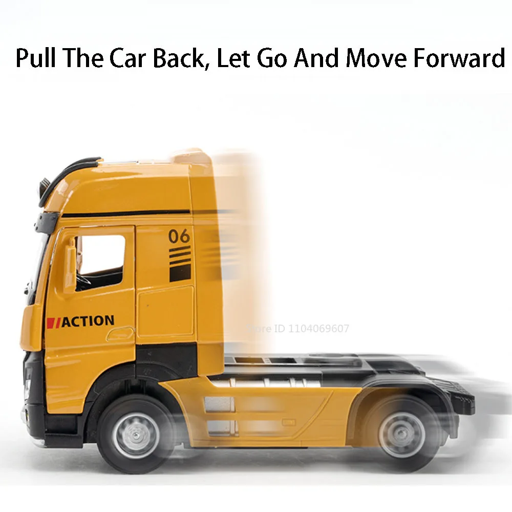 Vibrant Yellow Diecast Transport Truck Model 4 Vibrant Yellow Diecast Transport Truck Model - Image 4