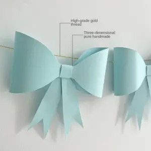 Pink Paper Garland Banner with Large Bows 13 S3df3135961a5425f900f02b6b19b19eft