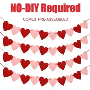 Valentine's Day Red Heart Banner Garland, 3m 15 S3e0acbff0be94514906678a52a0ee0c12