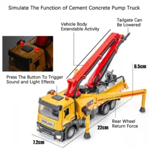 1:32 Cement Pump Truck Model with Lights 9 S3f5bf1f4f8ad41f4ac8f02f2f9db50fai