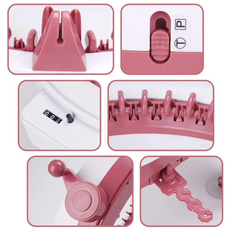 Pink and White Circular Knitting Loom Machine 4 Pink and White Circular Knitting Loom Machine - Image 4