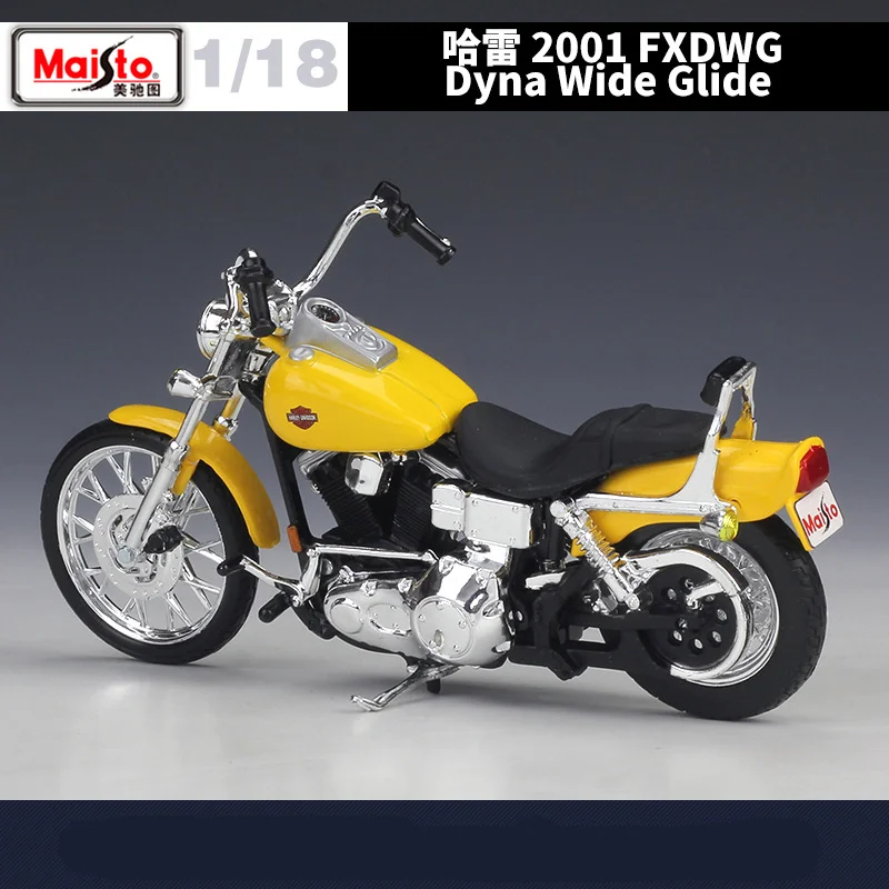Yellow Harley Davidson FXDWG Model 1:18 Diecast Replica 5 Yellow Harley Davidson FXDWG Model 1:18 Diecast Replica - Image 5