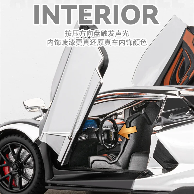 Gold 1/24 Scale Alloy Car Model 4 Gold 1/24 Scale Alloy Car Model - Image 4