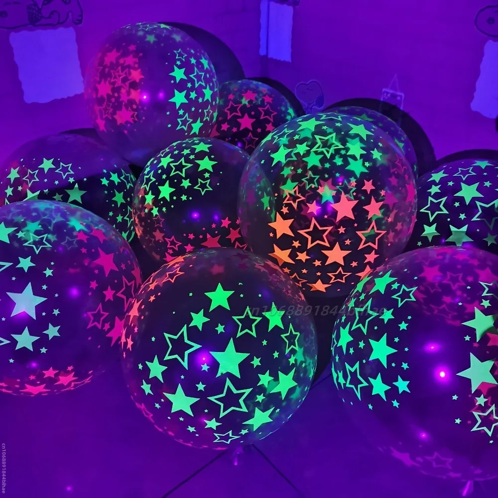 Vibrant Neon Glow Latex Balloons Set of 10 2 Vibrant Neon Glow Latex Balloons Set of 10 - Image 2