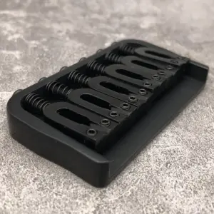 Black Fixed Guitar Bridge with Stainless Steel Saddles