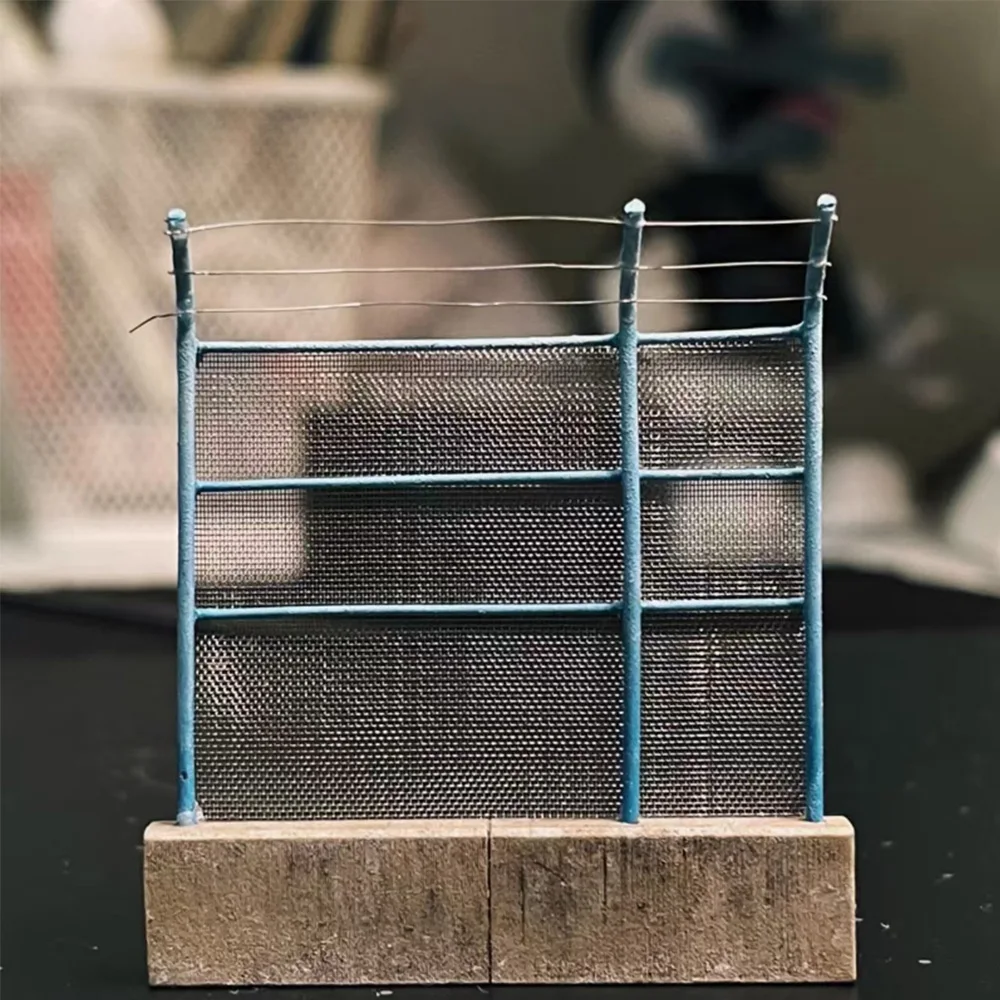 Miniature Gray Fiberglass Fence Mesh Set for Models 6 Miniature Gray Fiberglass Fence Mesh Set for Models - Image 6