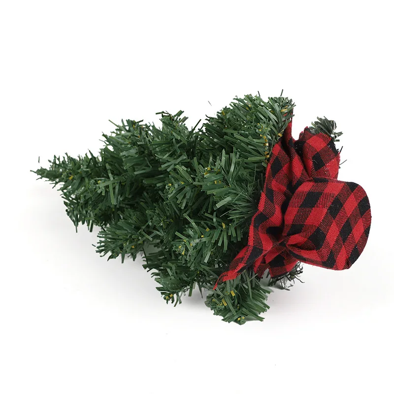 Mini Christmas Tree with Plaid Base in 15, 20, 30cm 6 Mini Christmas Tree with Plaid Base in 15, 20, 30cm - Image 6