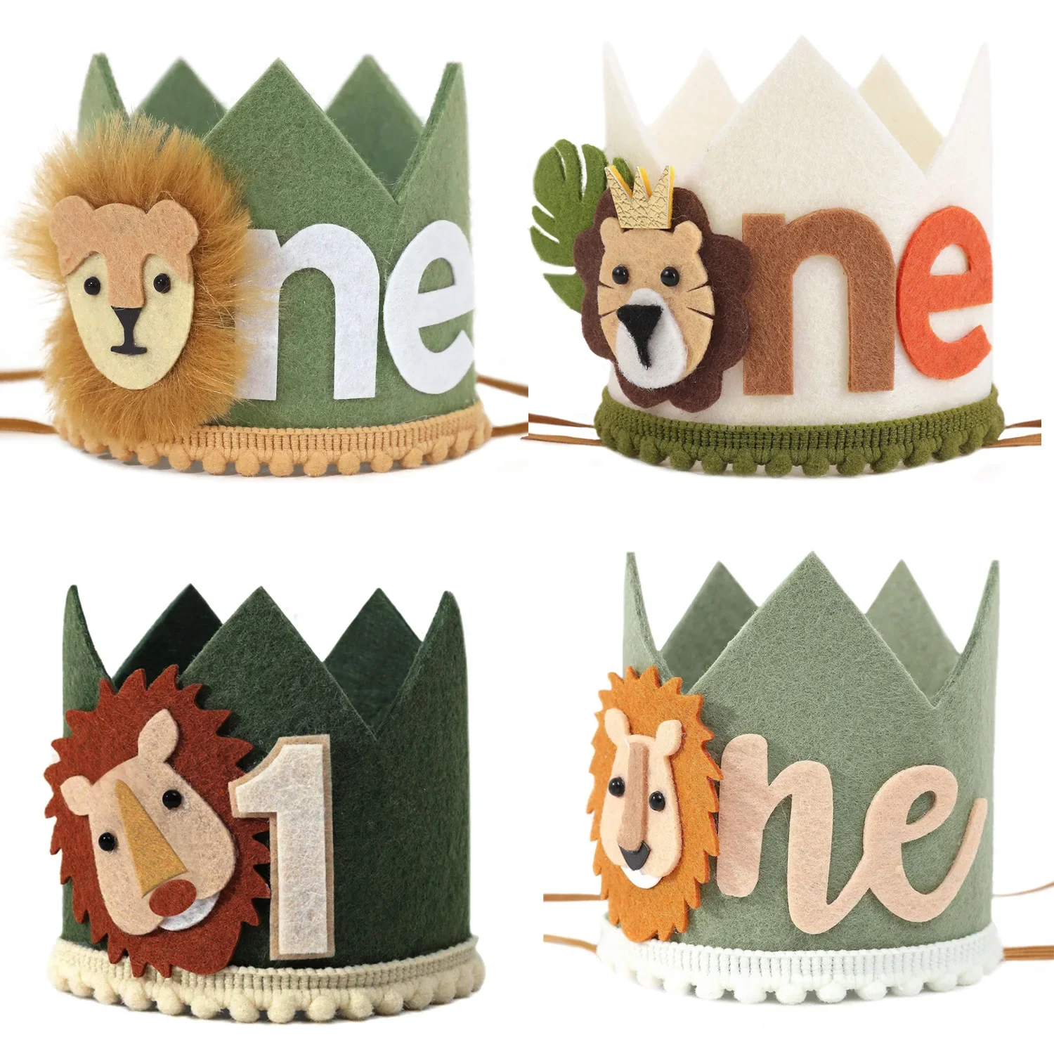 Jungle Safari Lion 1st Birthday Crown Headband 6 Jungle Safari Lion 1st Birthday Crown Headband - Image 6
