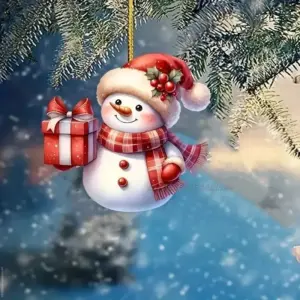 Christmas Snowman Acrylic Ornament with Lanyard 19 S417588a232a540c9af90e42a2de7fd4aI