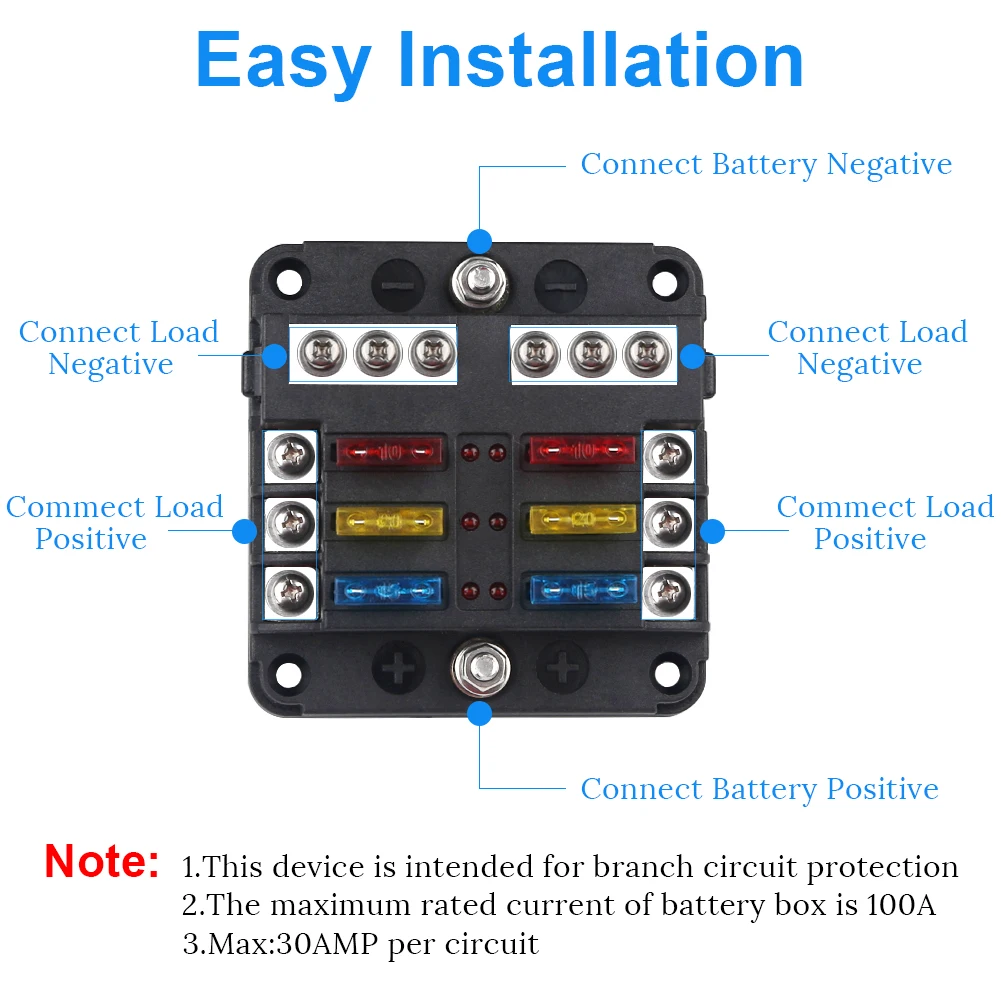 Waterproof 6-Way Automotive Fuse Box 6 Waterproof 6-Way Automotive Fuse Box - Image 6