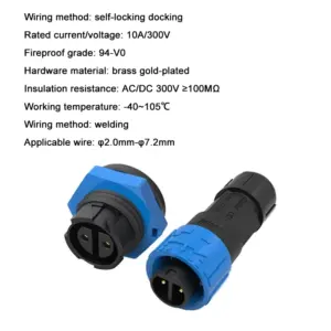 Waterproof M16 Power Connector 10A 500V 8 S42dd958e79e74f9ba15dafedc18a1347f