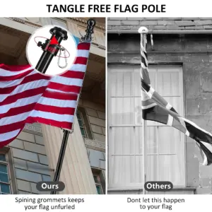 1.8m Stainless Steel Telescopic Flagpole Black White 10 S430a9210e08640d5bff7bd5e029a772bu