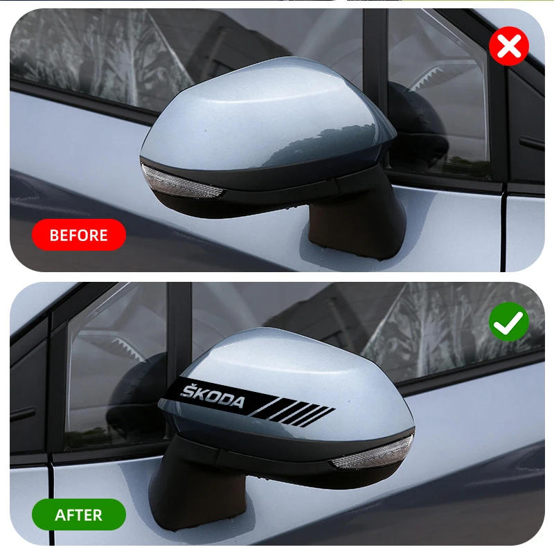 ŠKODA Rearview Mirror Sticker Set 30cm x 2.5cm 3 ŠKODA Rearview Mirror Sticker Set 30cm x 2.5cm - Image 3