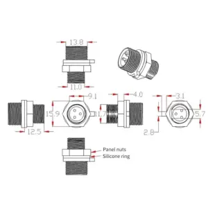 IP67 Waterproof M14 Connector for Welding 10 S4467ae90dab445b3b183717dfc431f66o