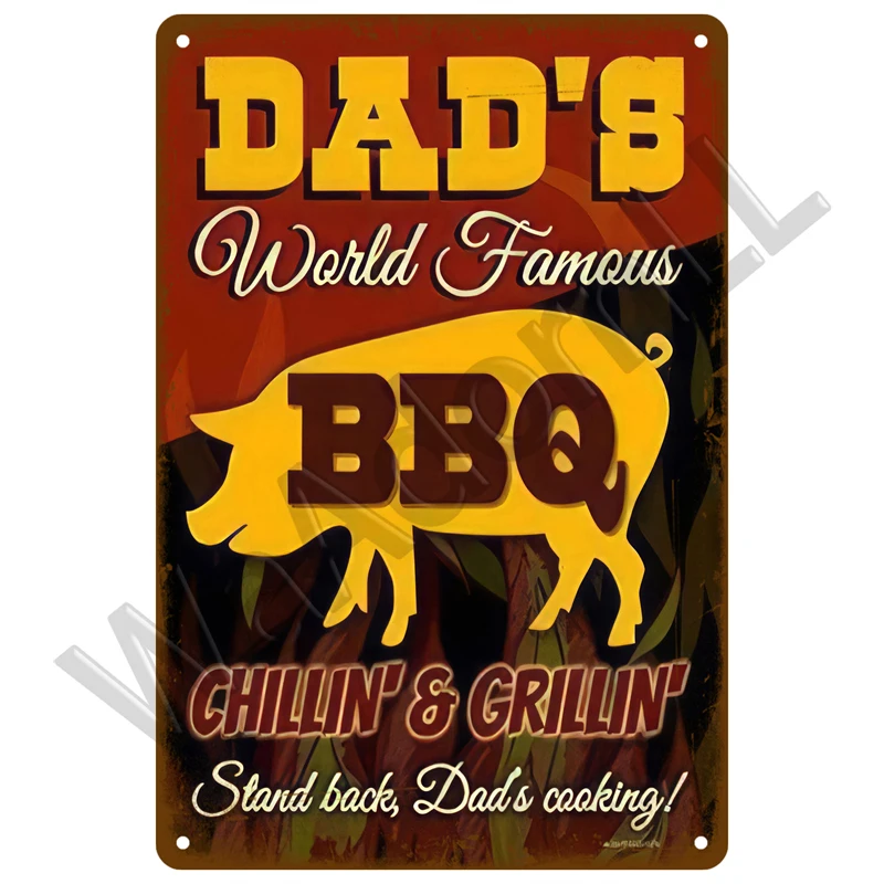 Retro BBQ Metal Sign for Outdoor Decor 4 Retro BBQ Metal Sign for Outdoor Decor - Image 4