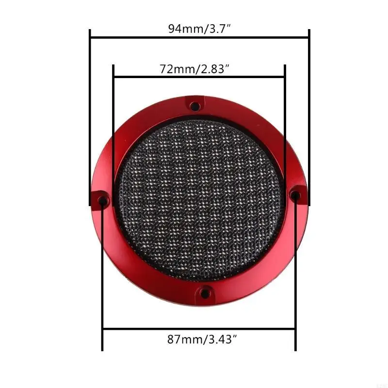 Red 3-Inch Speaker Decorative Circle Set 6 Red 3-Inch Speaker Decorative Circle Set - Image 6