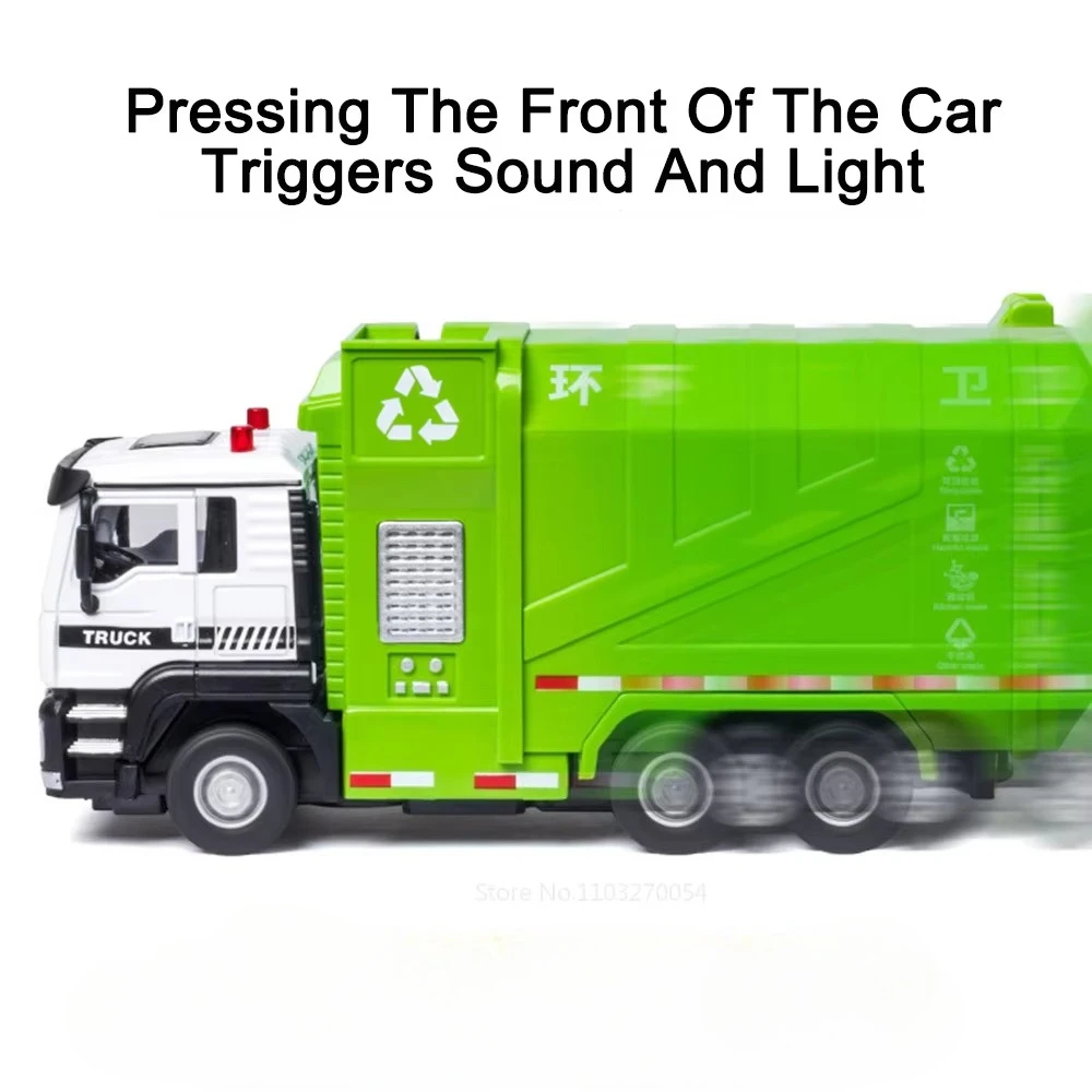 Diecast Sanitation Truck Model with Functional Lights 5 Diecast Sanitation Truck Model with Functional Lights - Image 5