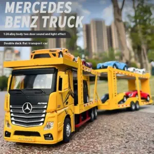 Vibrant Yellow Mercedes-Benz Double-Decker Truck Model 11 S478cbaa8b961410a90c79d7d81d791a1s