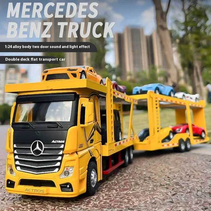 Vibrant Yellow Mercedes-Benz Double-Decker Truck Model 2 Vibrant Yellow Mercedes-Benz Double-Decker Truck Model - Image 2