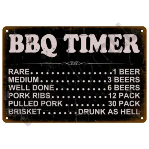 Vintage BBQ Zone Metal Sign Set of Six 64 S47dfc73f8a7d41f3b4fa4bb75ee44881F