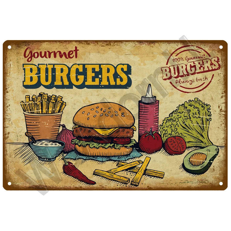 Retro Diner Tin Sign 20 x 30 cm Decor 7 Retro Diner Tin Sign 20 x 30 cm Decor - Image 7