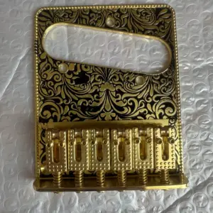 Golden Ornate Guitar Bridge Plate for Telecaster