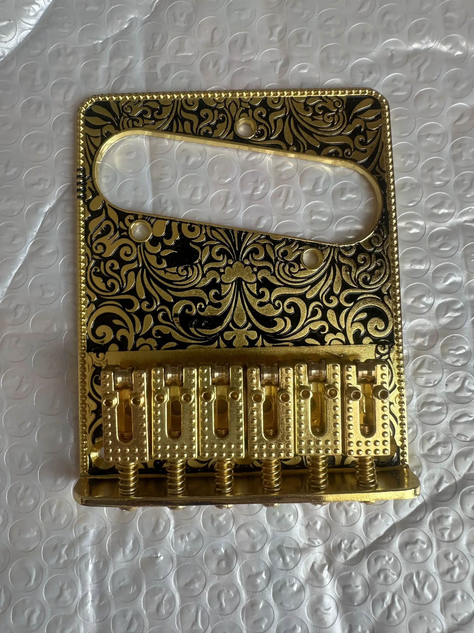 Golden Ornate Guitar Bridge Plate for Telecaster 1 Golden Ornate Guitar Bridge Plate for Telecaster