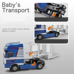 Alloy Double Deck Flatbed Trailer Model 1:50 Scale 14 S4acb85ffedd04ba0a1936827c479b3b72