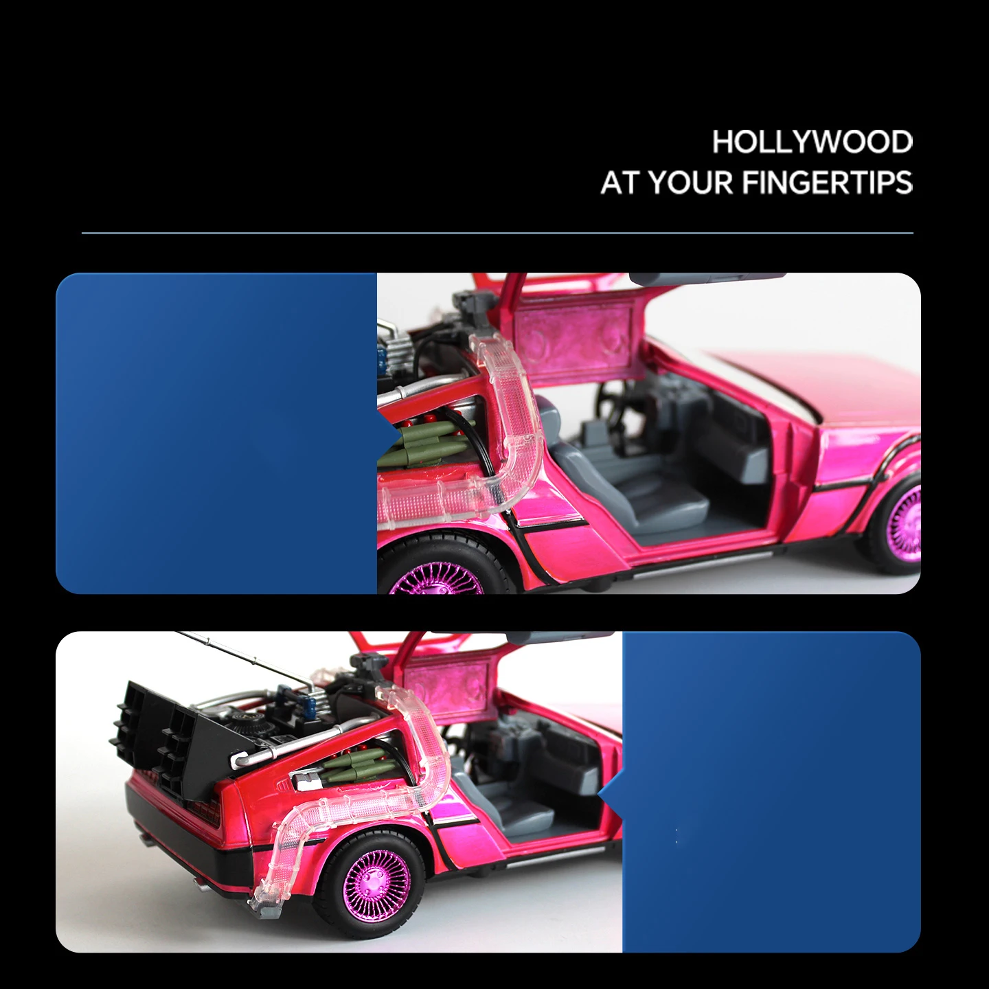 Pink DeLorean DMC-12 1:24 Scale Diecast Model 3 Pink DeLorean DMC-12 1:24 Scale Diecast Model - Image 3
