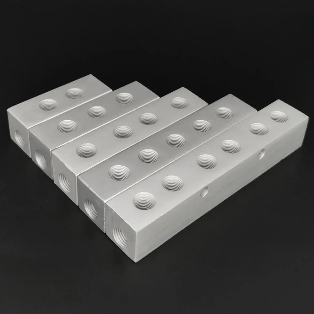 Aluminum Pneumatic Manifold Block 1/8-1/2 BSP 3 Aluminum Pneumatic Manifold Block 1/8-1/2 BSP - Image 3