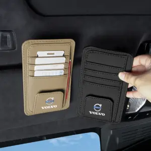 Leather Sun Visor Organizer Clip 10.5x6.5cm 14 S4ba823aab0524ed381bceb8be648d089N