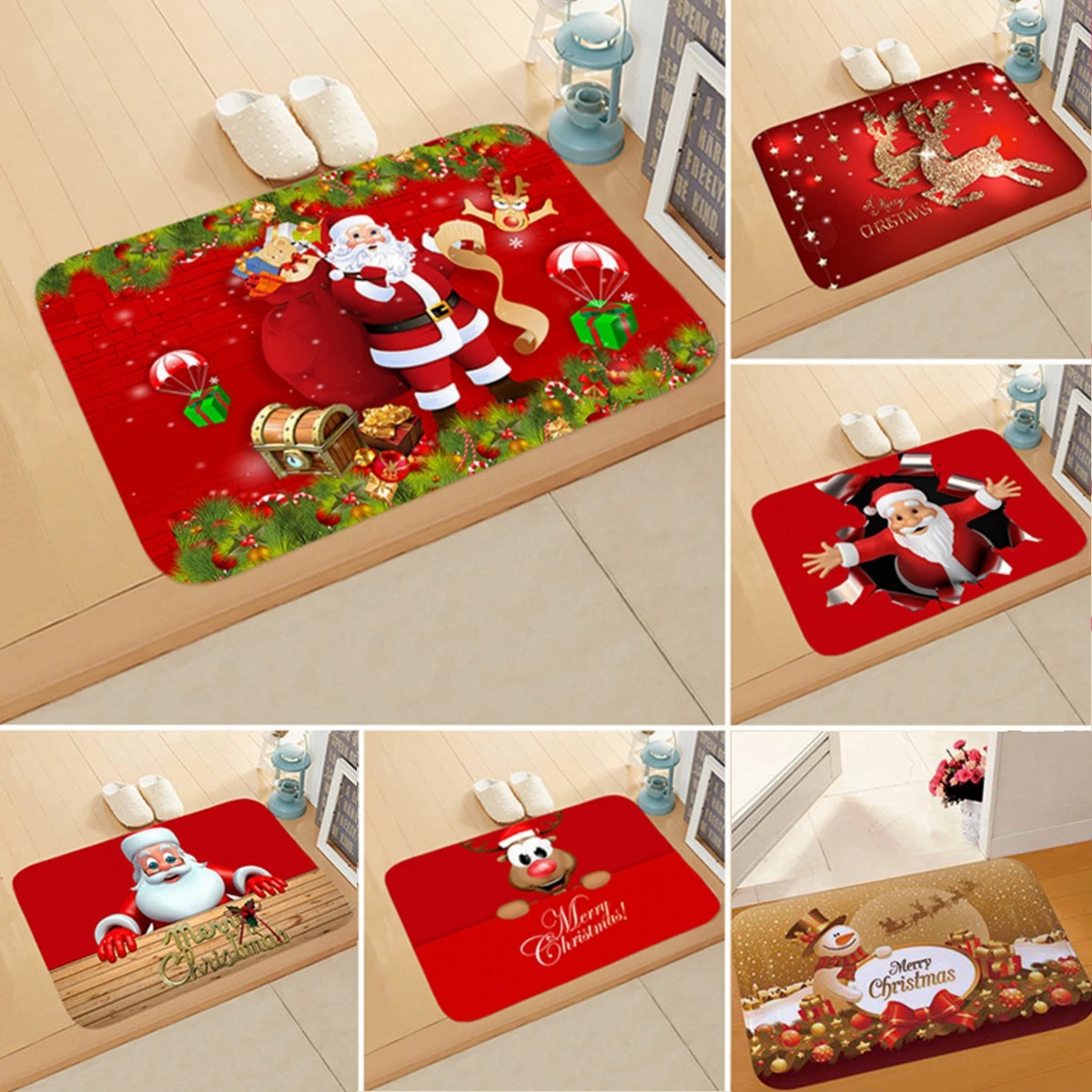 Festive Santa Christmas Door Mat 30x20x5 cm 2 Festive Santa Christmas Door Mat 30x20x5 cm - Image 2