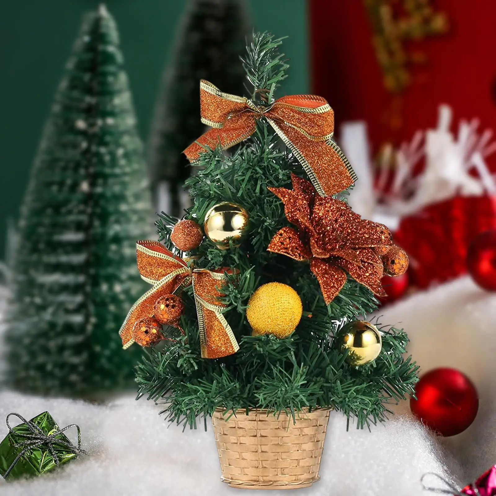 Miniature 40cm Frosted Christmas Tree with Decorations 8 Miniature 40cm Frosted Christmas Tree with Decorations - Image 8