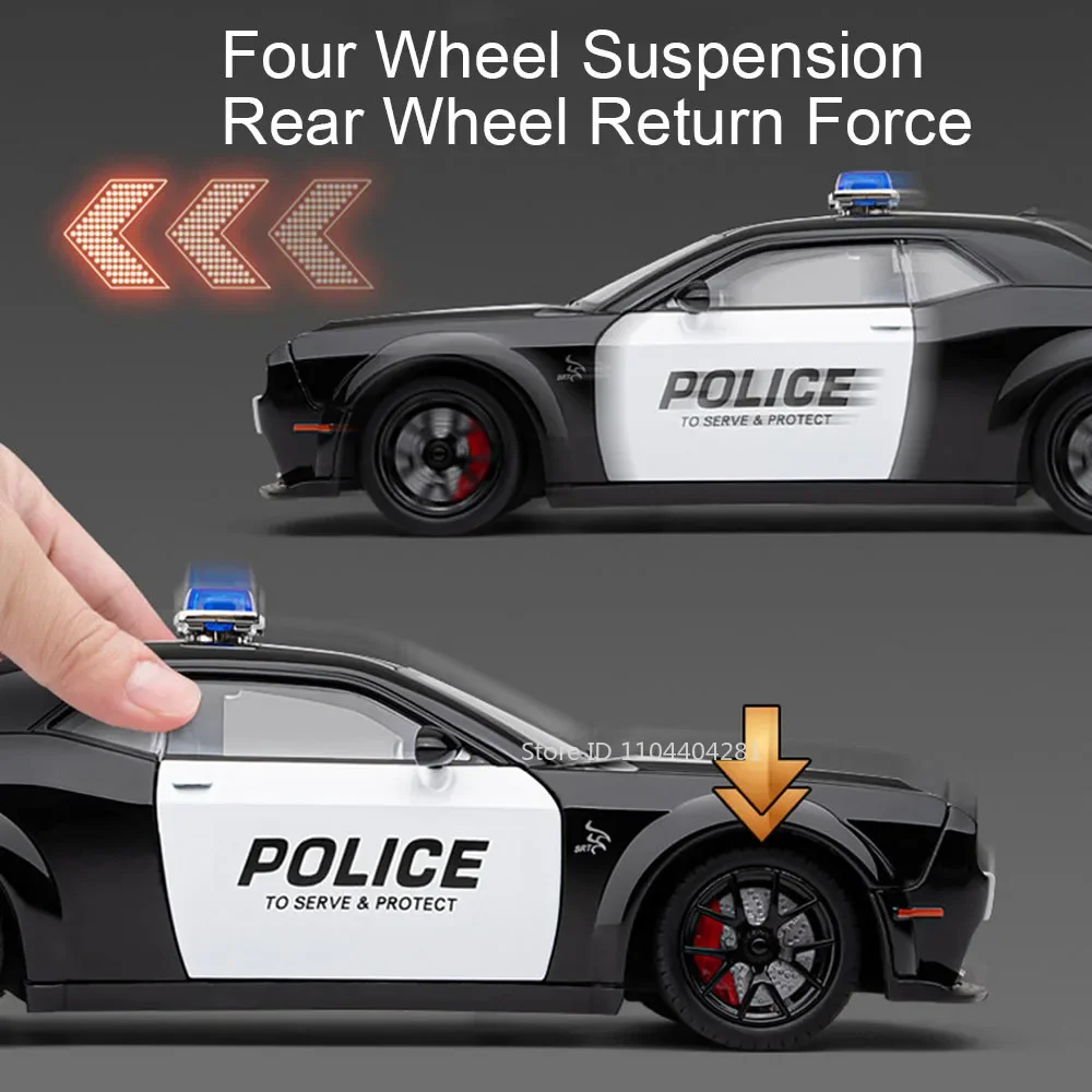 1:24 Scale Diecast Challenger SRT Hellcat & Police Car 3 1:24 Scale Diecast Challenger SRT Hellcat & Police Car - Image 3