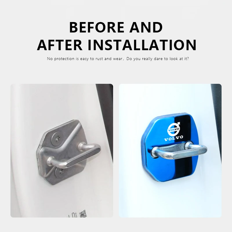 Stainless Steel Lock Cover Set for Vehicles 2 Stainless Steel Lock Cover Set for Vehicles - Image 2