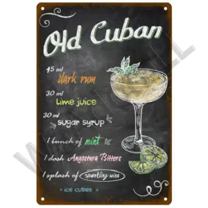 Vintage Cocktail Decorative Tin Sign 20x30 cm 41 S4dd8098f98f548df9349a359e74dd9c4d