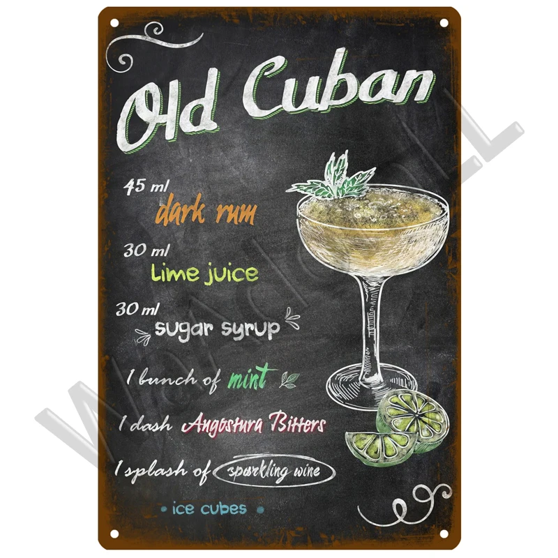 Vintage Cocktail Decorative Tin Sign 20x30 cm 16 Vintage Cocktail Decorative Tin Sign 20x30 cm - Image 16