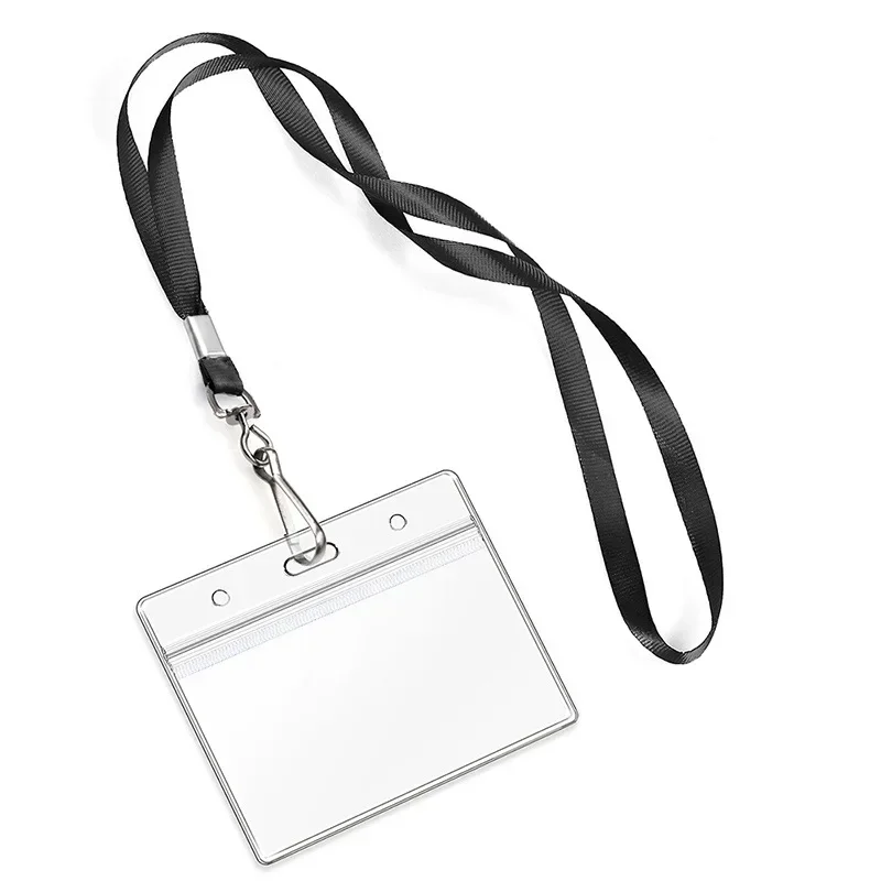 Black PVC ID Lanyards with Badge Holders Set 9 Black PVC ID Lanyards with Badge Holders Set - Image 9