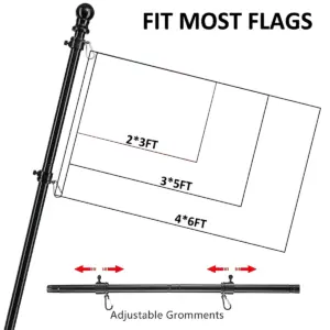 1.8m Stainless Steel Telescopic Flagpole Black White 13 S4e43261dfcdf4d2bbfca238f0227dac0e