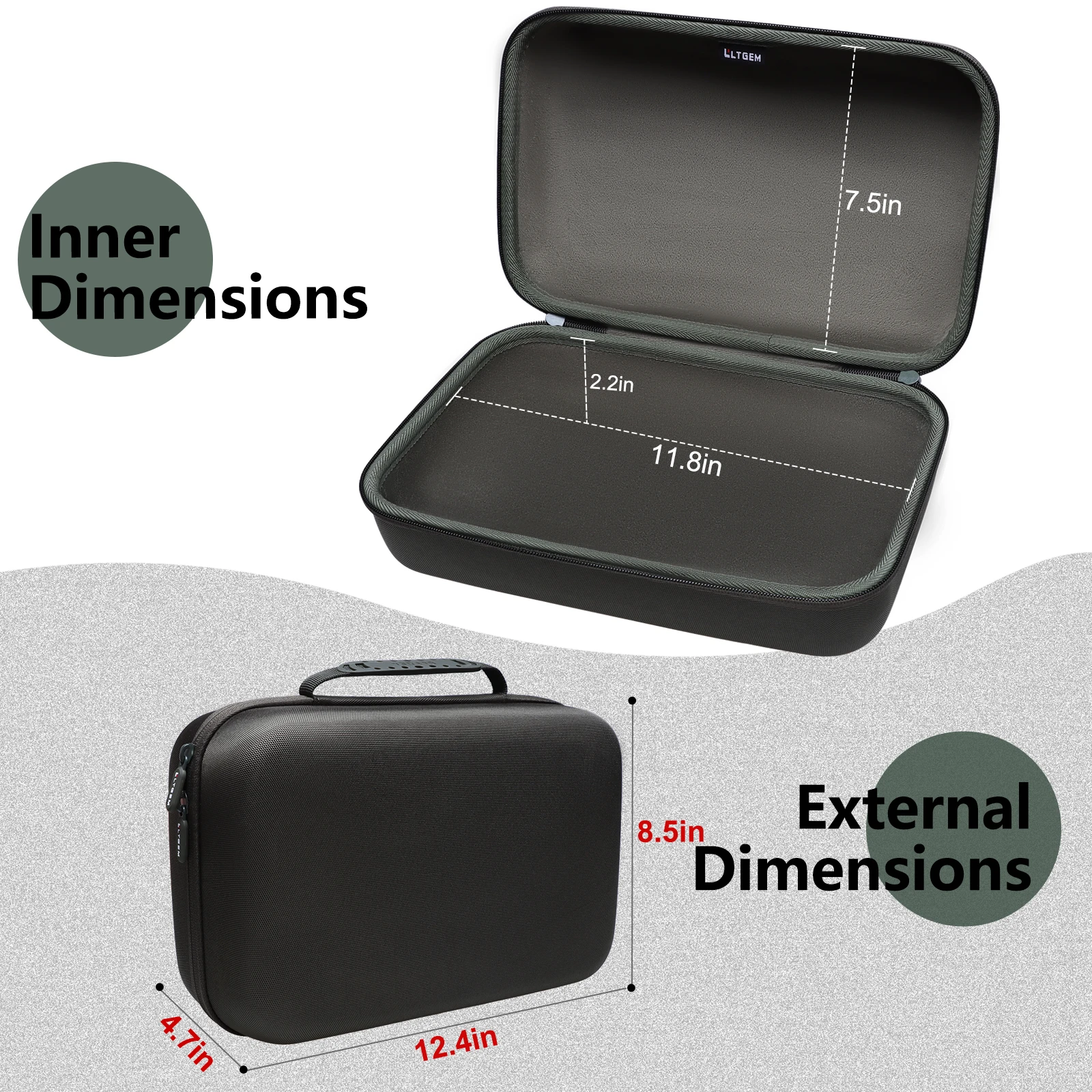 Black EVA Case for TOZO HT2 Headphones 1 Black EVA Case for TOZO HT2 Headphones