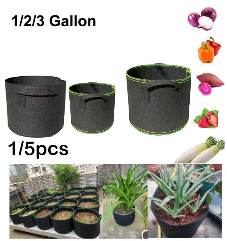 Black Minimalist Plant Grow Bags with Handles 3 Black Minimalist Plant Grow Bags with Handles - Image 3