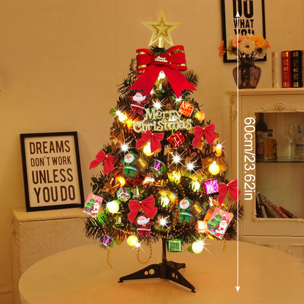 Miniature 50cm Festive Christmas Tree Set with Lights 7 Miniature 50cm Festive Christmas Tree Set with Lights - Image 7