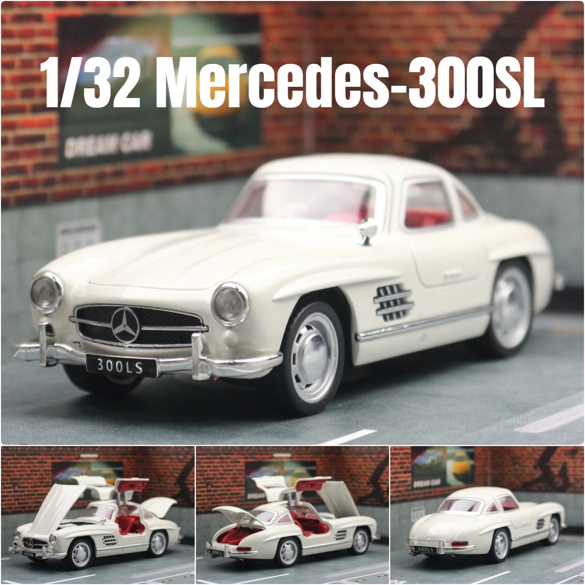 Mercedes-Benz 300SL 1:32 Diecast Model in White 9 Mercedes-Benz 300SL 1:32 Diecast Model in White - Image 9
