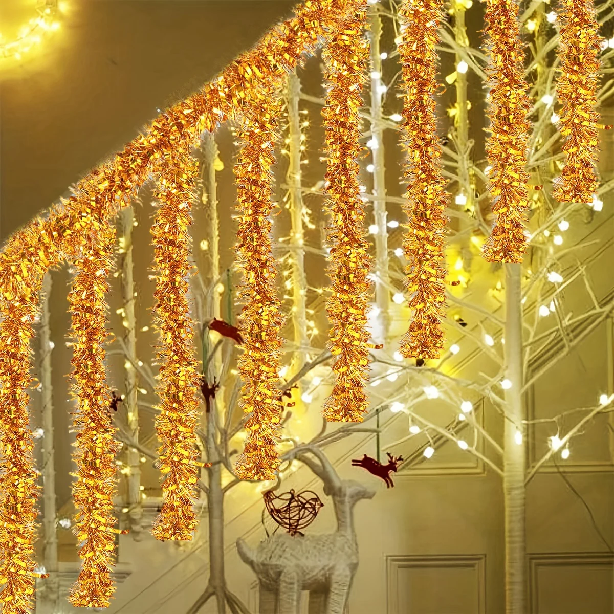 Festive Christmas Glitter Tinsel Tassel Garland 4 Festive Christmas Glitter Tinsel Tassel Garland - Image 4