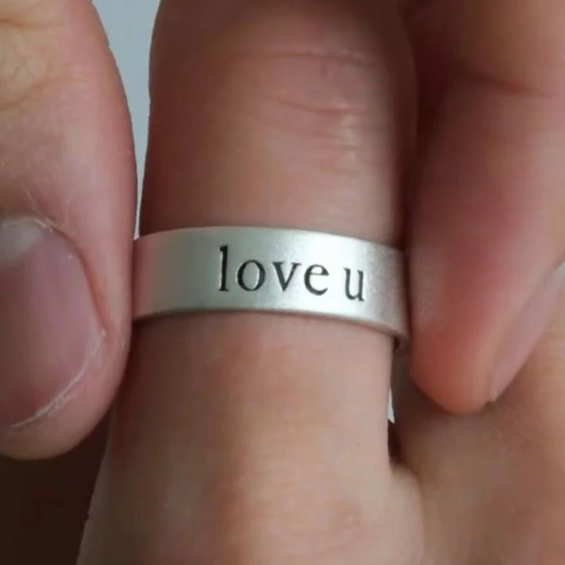 Love U Unisex Silver Ring 3 Love U Unisex Silver Ring - Image 3
