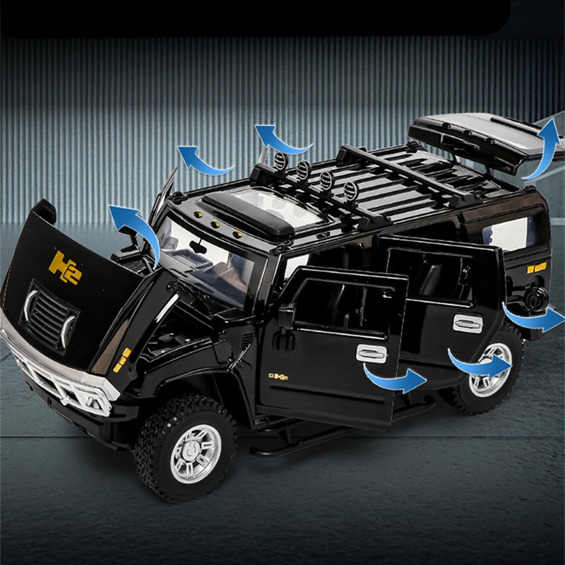 1/24 Scale Hummer H2 Diecast Model 3 1/24 Scale Hummer H2 Diecast Model - Image 3